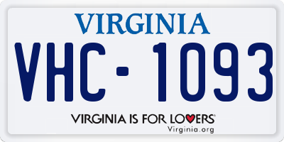VA license plate VHC1093