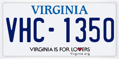 VA license plate VHC1350