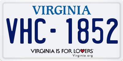 VA license plate VHC1852