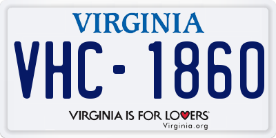 VA license plate VHC1860