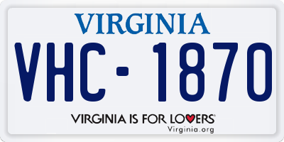 VA license plate VHC1870