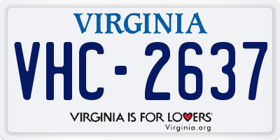 VA license plate VHC2637