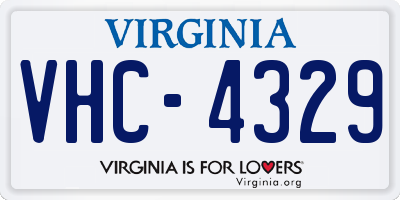 VA license plate VHC4329