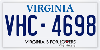 VA license plate VHC4698