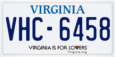 VA license plate VHC6458