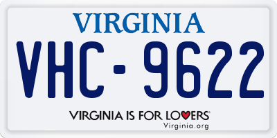 VA license plate VHC9622