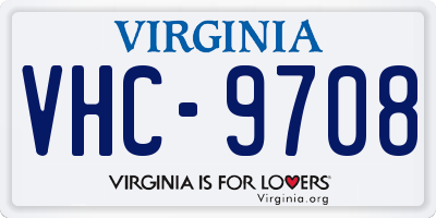 VA license plate VHC9708