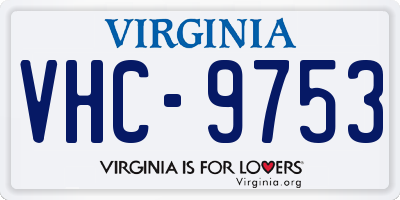 VA license plate VHC9753