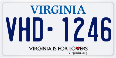 VA license plate VHD1246