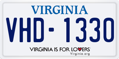 VA license plate VHD1330