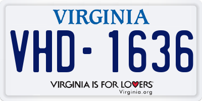 VA license plate VHD1636