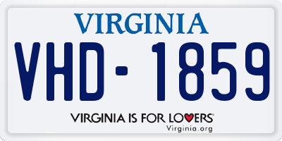 VA license plate VHD1859