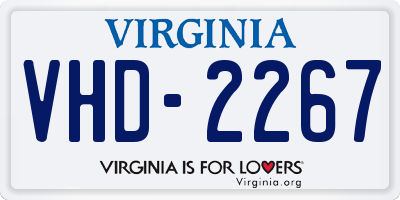 VA license plate VHD2267