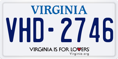 VA license plate VHD2746