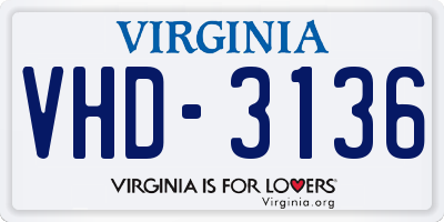 VA license plate VHD3136
