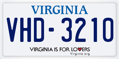 VA license plate VHD3210