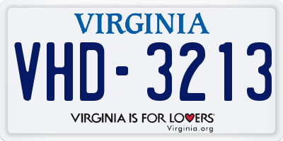 VA license plate VHD3213