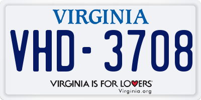 VA license plate VHD3708