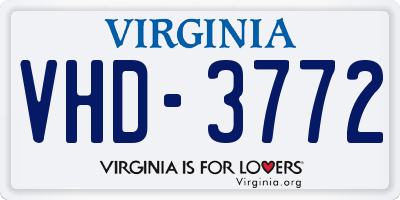 VA license plate VHD3772