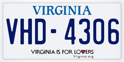 VA license plate VHD4306