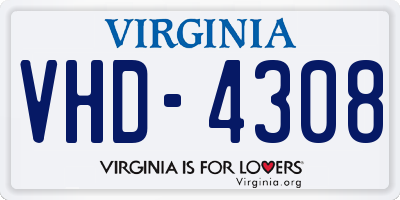 VA license plate VHD4308