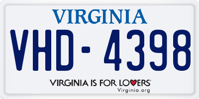 VA license plate VHD4398