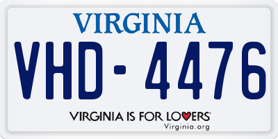 VA license plate VHD4476