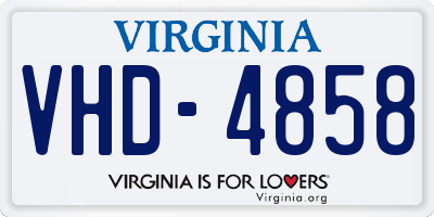 VA license plate VHD4858