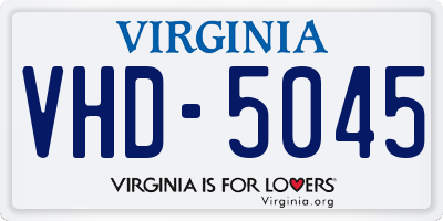 VA license plate VHD5045