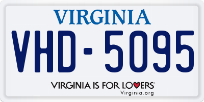 VA license plate VHD5095