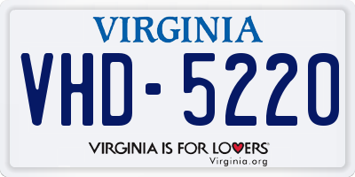 VA license plate VHD5220