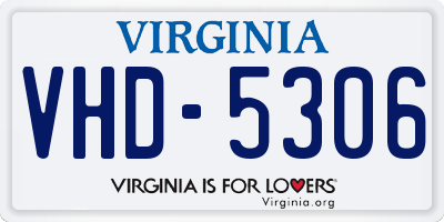 VA license plate VHD5306