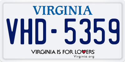 VA license plate VHD5359
