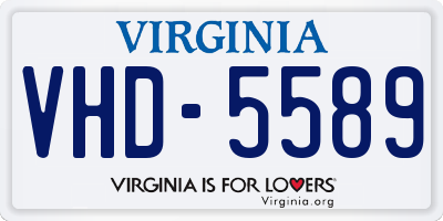 VA license plate VHD5589