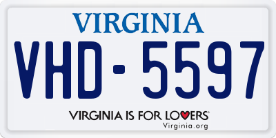 VA license plate VHD5597
