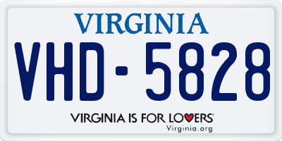 VA license plate VHD5828
