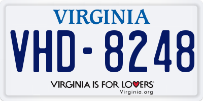 VA license plate VHD8248