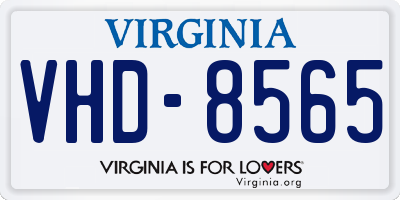 VA license plate VHD8565