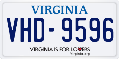 VA license plate VHD9596