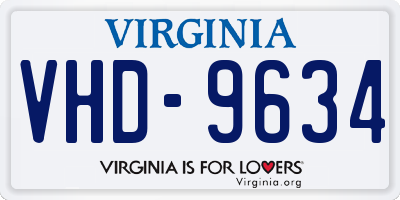 VA license plate VHD9634