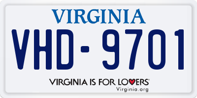 VA license plate VHD9701
