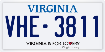VA license plate VHE3811