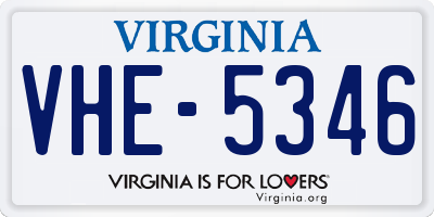 VA license plate VHE5346