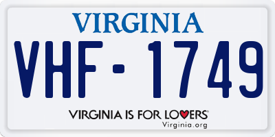 VA license plate VHF1749