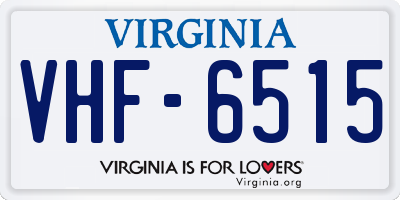 VA license plate VHF6515