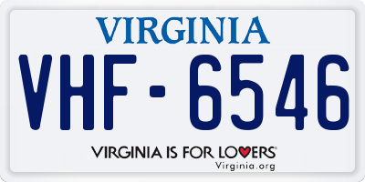 VA license plate VHF6546