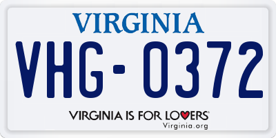 VA license plate VHG0372
