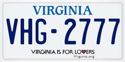 VA license plate VHG2777
