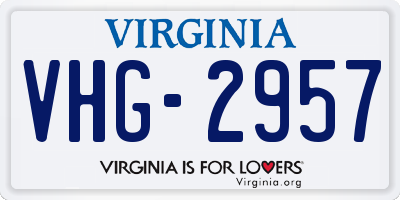 VA license plate VHG2957