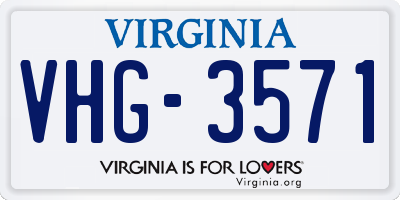 VA license plate VHG3571